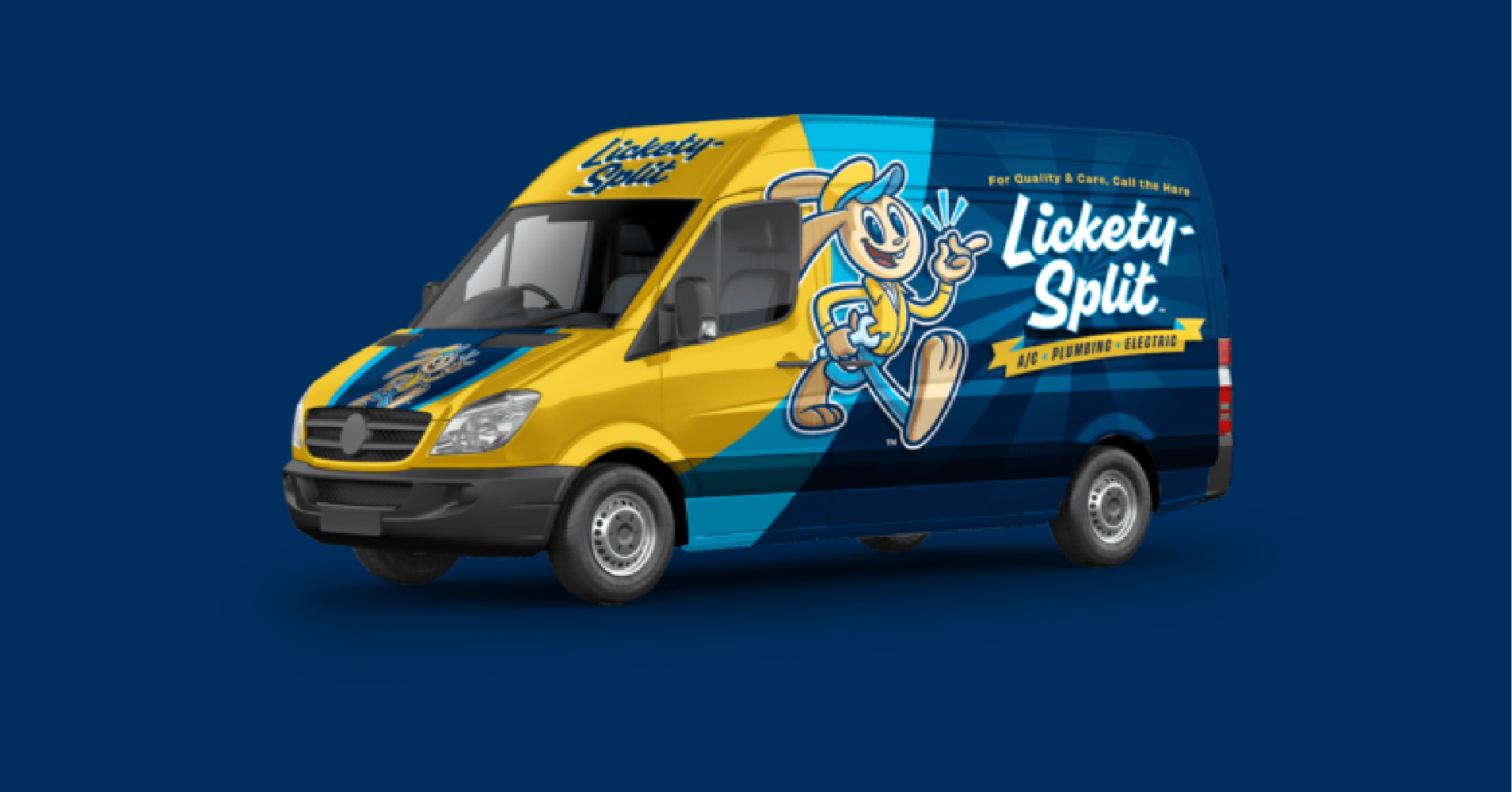 Lickety Split AC, Plumbing & Electric service van in Jacksonville